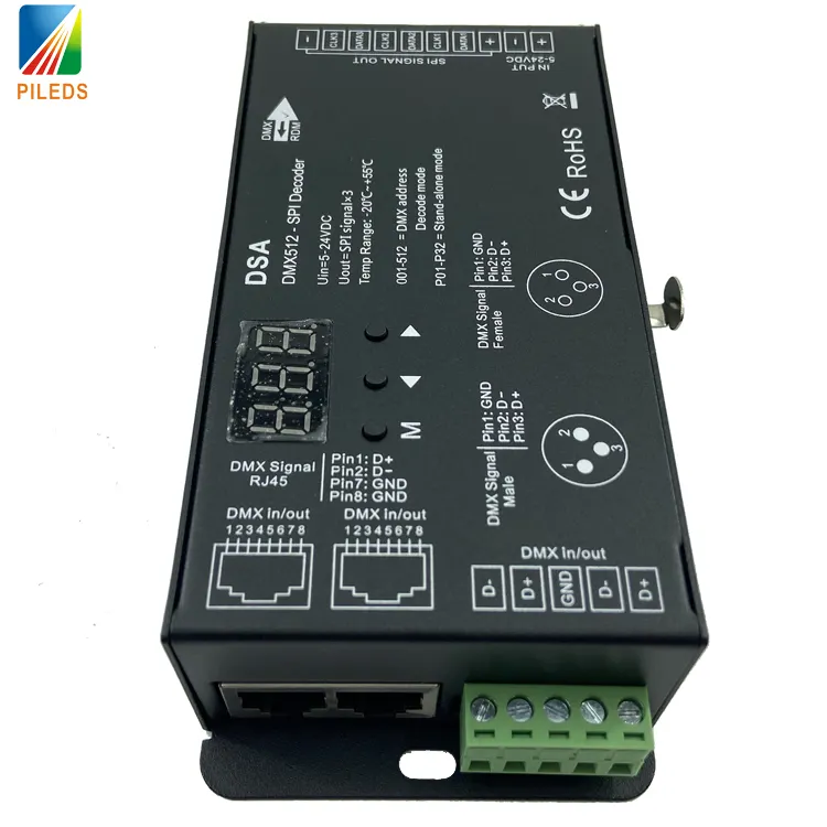 DMX से SPI डिकोडर LED DMX डिकोडर dmx512 नियंत्रक WS2811,WS2812B,TM1804,TM1809,TM1812 एलईडी पिक्सेल स्ट्रिप्स के लिए एलईडी नियंत्रक
