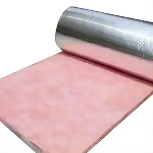 16kg/m3 25mm Thick Fiber Glass Wool Blanket Roll Heat Thermal Acoustic Insulation Price With Aluminium Foil