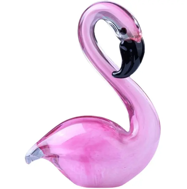 Flamingo Garden Estatuas Decoraciones Al Aire Libre Murano Glass Flamingo Decor Hecho a mano Animales de vidrio