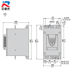 มอเตอร์แบบอะซิงโครนัส ATS22C32S6 ของแท้ใหม่ ซอฟต์สตาร์ทเตอร์ 230V(90kW) 400-440V(160kW) 500V(220kW) Altistart 22 ซอฟต์สตาร์ทเตอร์ 3 เฟส - Product Image 2