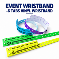 Bracelets d'identification en PVC/vinyle personnalisés imprimés avec languette détachable pour événements et hôtels
