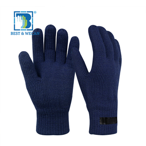 Best&amp;Wecan Navy Blue Wool and Acrylic <strong>Glove</strong> with Thinsulate Lining for Winter or Freezer <strong>Workwear</strong> - Product Image 1