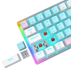 New Release 61-key Wired Type C Led Gaming Keyboard Transparent Abs 61-standard Keys Waterproof Programmable 60 Small - Product Image 6