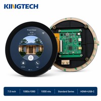 Pantalla Táctil Redonda de Marco Abierto Kingtech de 7 Pulgadas, 1080x1080, 1000nits, Multipunto, para Raspberry Pi, Hogar Inteligente Industrial, IPS de 7''