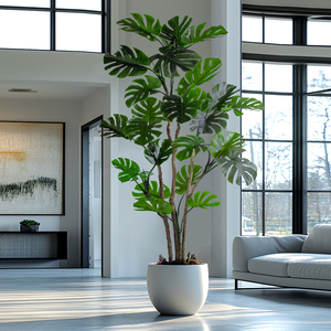 Thực Tế Nhân Tạo Monstera deliciosa Trong Nhà Trang Trí Cây Xanh Nhựa Cây Nồi Phòng Khách Cây Xanh Màu Xanh Lá Cây Trang Trí Trong Nhà - Product Image 3