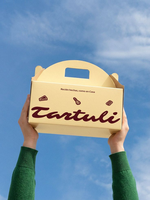 Boîte d'emballage alimentaire en carton pliable personnalisée avec logo pour beignets et macarons, couleur et taille sur mesure
