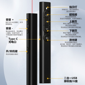 Seewo Dual Laser Rechargeable Whiteboard Pen 45x152x20mm Bluetooth PPT Page Turner With Cloud Sharing And Writable Function - Product Image 1
