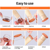 Protège-pieds de chaise en silicone transparent pour toutes les formes de meubles, capuchons de protection en silicone pour pieds de chaise, protège-sol pour tables