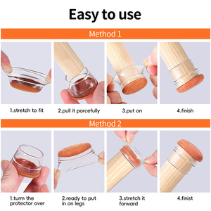 Fundas de Silicona Transparentes para Patas de <span class=keywords><strong>Silla</strong></span>, Protectores de Patas de Muebles para Todas las Formas, Protectores de Piso para Patas de <span class=keywords><strong>Silla</strong></span> y Mesas - Product Image 3