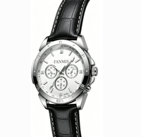 Montre chronographe en cuir avec logo personnalisé, mouvement à quartz de luxe G10.212, montre originale de marque avec bracelet en caoutchouc