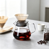 Ensemble de service à café en verre pour infusion, avec filtre à café, pot à café gradué, logo personnalisé disponible