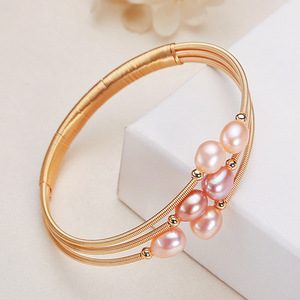 Pulsera de Perlas de Agua Dulce del Lago de la Montaña de Zhuji, Estilo Femenino, Joyería de Mano Trenzada para Regalo, Ocasiones, Venta al por Mayor - Product Image 2