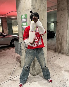 Yingling Tùy Chỉnh 100% Bông Hai Lớp Dài Tay Áo T Áo Sơ Mi Quá Khổ Cổ Điển Cắt T Áo Sơ Mi Thời Trang Phố Mens Áo Phông - Product Image 3