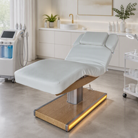 Lit de beauté électrique à 3 moteurs, base en métal, capacité de charge de 200 kg, télécommande, hauteur réglable, microblading, soins de la peau, salon