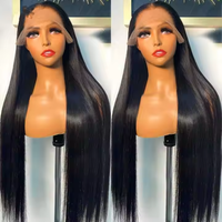 Perruque vietnamienne naturelle en cheveux humains, perruque frontale en dentelle 13x4 13x6 sans colle HD pour femmes noires