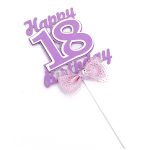 Fiocco in Tulle Glitterato Ecologico Moderno per Decorazione Torta Rosa / Blu / Oro <span class=keywords><strong>Buon</strong></span> <span class=keywords><strong>Compleanno</strong></span> <span class=keywords><strong>1</strong></span>° 18° e 100° Giorno - Product Image 6