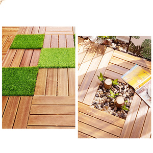 Fabricante Verificado, Tarima de Madera Natural Sólida para Jardín Exterior de 30*30*2.3cm, Instalación para Exteriores - Product Image 2