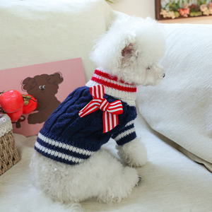 PETCIRCLE Ropa para Mascotas, Trajes para Perros y Gatos, Suéteres Azules con Lazo - Product Image 2