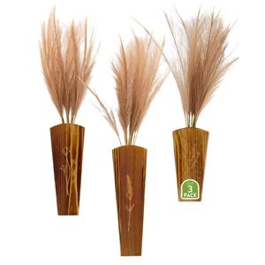 Wooden Wall Mounted Dried Flower Display Rack <b>Rectangle</b> <b>Plant</b> Pattern Living Room Decorative Storage Shelf - Product Image 1