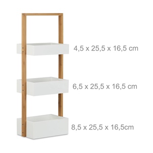 Custom Bathroom Shelf Caddy Corner <strong>Shower</strong> Standing <strong>Shelving</strong> with 3 Baskets - Product Image 3