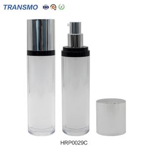 Botella de Envase Redonda de Diseño de Lujo de 100 ml, Botella de Plástico Vacía para Lociones para el Cuidado de la Piel, Botella con Bomba para Base Líquida - Product Image 1