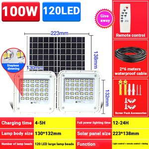 Nouvelle Lampe Solaire LED IP65 pour Extérieur, Réflecteur Solaire de Jardin à 2 Têtes, Projecteur Mural Solaire Extérieur, Lampe Intelligente, Projecteur - Product Image 6