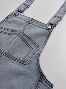 Nuevos pantalones cortos de mezclilla de verano para mujer, con tirantes, de pierna ancha, de media longitud, de color liso, con tirantes, pantalones casuales de cintura suelta - Product Image 5