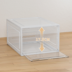 Katlanabilir kutular dolap düzenleyiciler kapaklı İstistackable eşya kutuları manyetik kapılı plastik saklama kapları