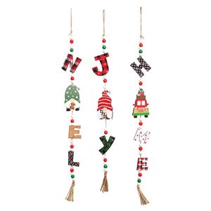 Wooden Christmas ornaments, including a faceless old man pendant, a Christmas <b>tree</b> ornament, and a <b>car</b> pendant. - Product Image 5