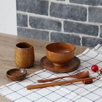 Bol en bois écologique, ensemble de bols de cuisine à faire soi-même, accessoires en bois, bols à service rustiques