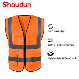 Chaleco de Seguridad de Poliéster de Alta Visibilidad, Colorido, Transpirable, Fluorescente, con Logotipo Personalizable, al por Mayor, para Trabajadores al Aire Libre - Product Image 1