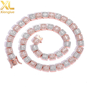 Collar de Cobre Chapado en Oro de 18K de Alta Calidad con Cierre de Caja de Eslabones Cubanos Miami de 10mm, con Circonitas 5A Brillantes, Joyería Hip Hop Unisex - Product Image 1