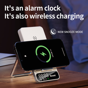Đa chức năng sạc 3 trong 1 không dây sạc cơ sở 15 Wát nhanh chóng không dây sạc khung với đồng hồ báo thức không dây đứng - Product Image 4