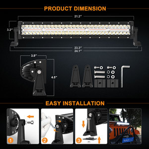 Grossiste Led Led Lampe de Travail 22 pouces 240w Barre Lumineuse de Conduite Led Flood Spot Lampe de Travail 4x4 Offroad Car 3 couleurs 6 modèle barre led - Product Image 4