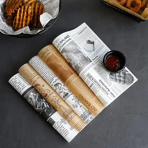 कस्टम लोगो मुद्रित पीई लेपित डेली मांस हैमबर्गर Frie बर्गर सैंडविच लपेटें मोम चादरें खाद्य रैपिंग Greaseproof कागज, मोम पेपर
