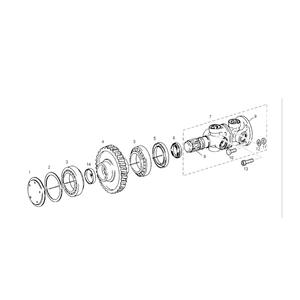 Conjunto de Transmisión para Montacargas Doosan G20P3 G25P3 G30P3, Piezas de Acero con Rodamiento de Bolas de Ranura Profunda - Product Image 2