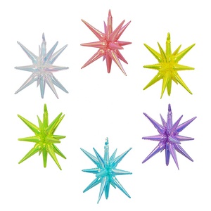 Globos de Aluminio Iridiscentes en Forma de Estrella Explosiva de 22 y 27 Pulgadas, Globos en Forma de Gota de Agua para Decoración de Fiestas y Festivales - Product Image 2