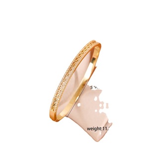 Geometric <b>Copper</b> <b>Bracelet</b> Gold Color Channel Setting Women's Gift Jewelry - Product Image 5