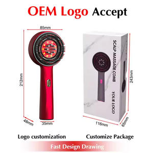 Pettine Massaggiante Elettrico a Vibrazione XBH con Luce Rossa per Follicoli Piliferi Applicatore di Olio per Cuoio Capelluto Massaggiatore per la Testa per Crescita dei Capelli e Anti-Caduta - Product Image 2