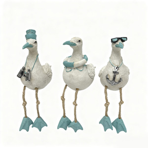 Ornement d'oiseau suspendu, décoration paysagère de jardin, décoration créative en résine pour <span class=keywords><strong>terrasse</strong></span> et jardin, oiseau marin - Product Image 5