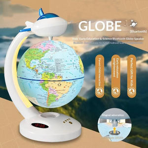 Globe terrestre flottant à lévitation magnétique en plastique MILI avec haut-parleur, lumière LED, horloge rotative à 360°, carte du monde éducative, géographie - Product Image 2