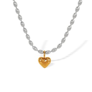 Collana con Ciondolo a Cuore Placcato Oro in Acciaio Inossidabile Ipoallergenico <span class=keywords><strong>per</strong></span> Donne - Product Image 6