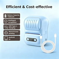 Impresora de Etiquetas Térmica Portátil de 58 mm con Aplicación Gratuita para Editar Etiquetas, Impresora de Códigos de Barras y Recibos, con Fuente de Alimentación de 5V CC
