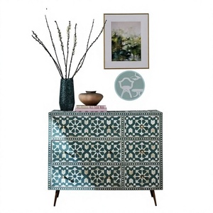 Mesa de Centro de Madera con Incrustaciones de Hueso, Hecha a Mano, Moderna, Ligera, de Lujo, con Color y Logotipo Personalizados, para Sala de Estar - Product Image 1