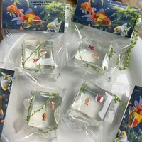 Cube de décompression en peluche courte super douce, motif aquarium de poissons Koi, anti-stress, jouet à pétrir, accessoire musical