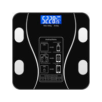 Báscula Digital Inteligente con Conexión a Aplicación BT, Báscula Electrónica Corporal Precisa para el Hogar con Pantalla LED y Carga USB, Personalizable