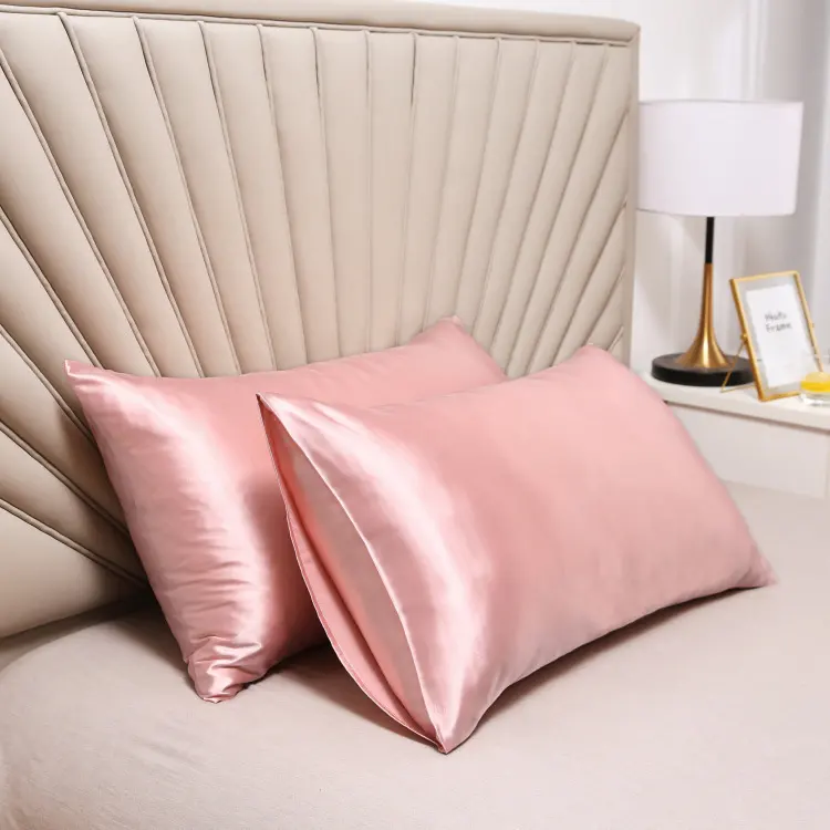 New Arrival Home Decor Textile Pillow Covers Silk Satin Plain Pillow Cases Polyester Envelope Style Pillowcase