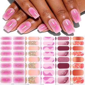 Pegatinas de <span class=keywords><strong>Uñas</strong></span> Francesas Personalizadas, Ecológicas, No Tóxicas, con Acabado Brillante Plateado, Diseño de Danza del <span class=keywords><strong>León</strong></span> con Purpurina Dorada, Sin UV - Product Image 5