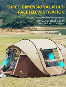 Super Tribe <span class=keywords><strong>Tente</strong></span> <span class=keywords><strong>de</strong></span> <span class=keywords><strong>camping</strong></span> pliante portable pour l'extérieur entièrement automatique, ouverture rapide en une seconde, aluminium épais et étanche à la pluie, été - Product Image 2