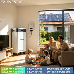 SUNPOK Batería de Iones de Litio Lifepo4 de 14KWH, 16KWH, 15KWH, 48V, 300Ah, 51,2 V, 280AH, 314Ah, <span class=keywords><strong>Powerwall</strong></span>, 15Kw, Paquete de Batería de Almacenamiento Solar - Product Image 1